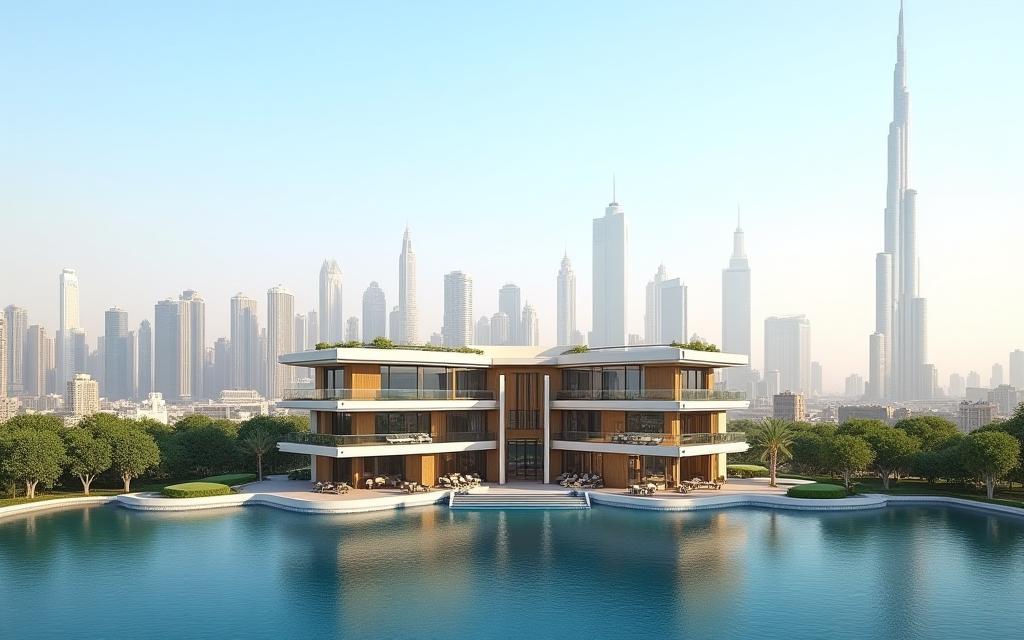 Luxury property with stunning Dubai skyline in the background