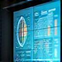 Diagrams and charts on a screen for strategy planning