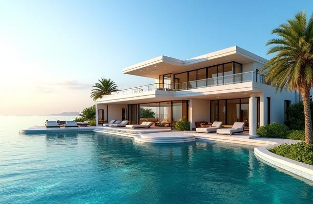 Exterior view of a luxurious villa in Palm Jumeirah, Dubai